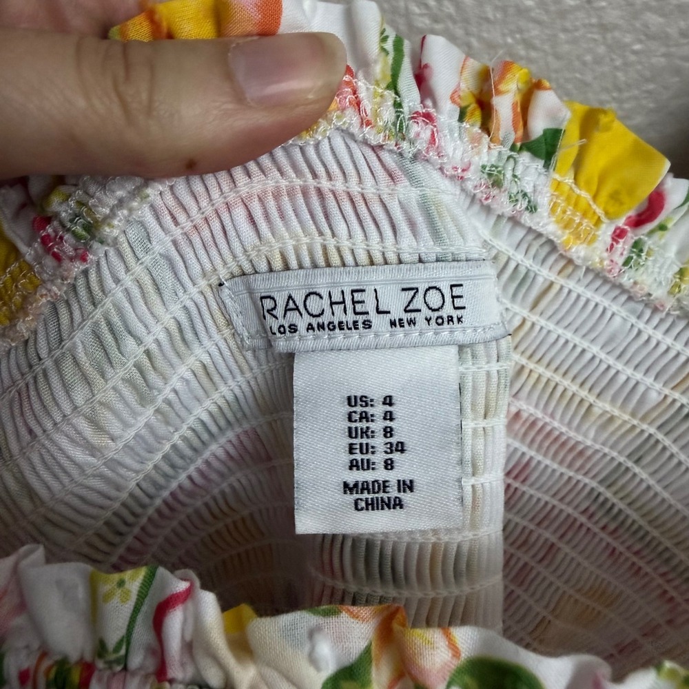 Rachel Zoe Fruit Print Tiered Midi Dress Size 4 Cottagecore Summer Sun Dress - Picture 6 of 11